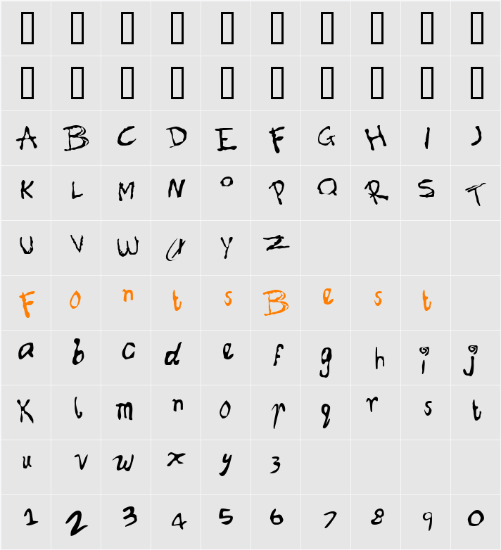 Font for Erin Character Map