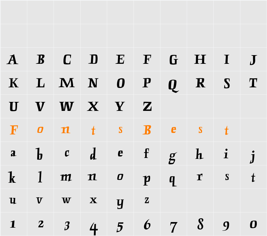 PuntenStraight Character Map
