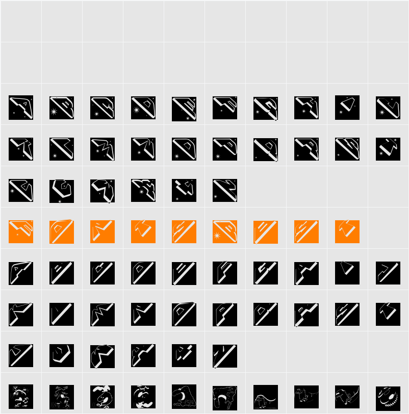 SpaceAttackTwo Character Map