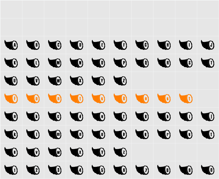 LMS Cornicopia of Thanks Character Map
