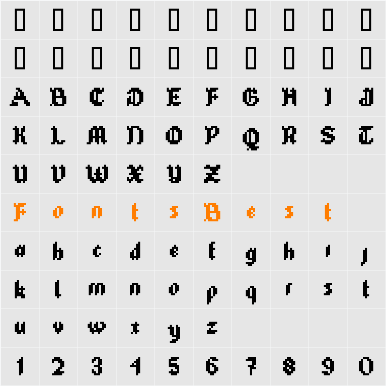 TubeOfCorn Character Map