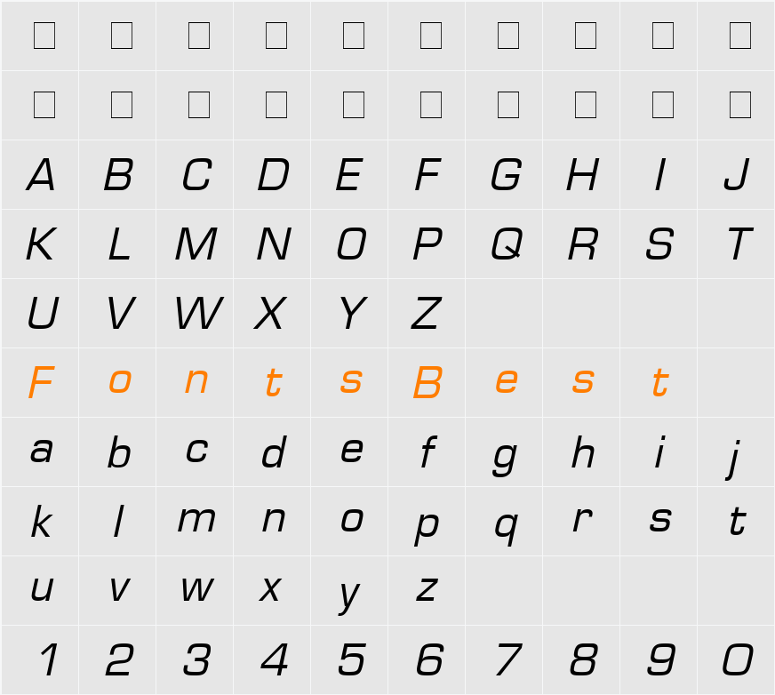 Euromode Character Map