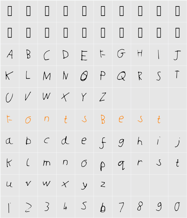 JoshCooper Character Map
