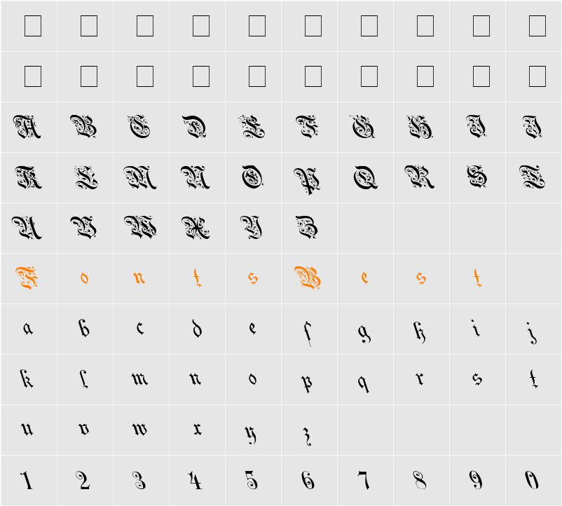 Uechi Lefti Character Map