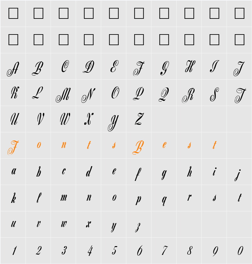 Zanzibar Character Map