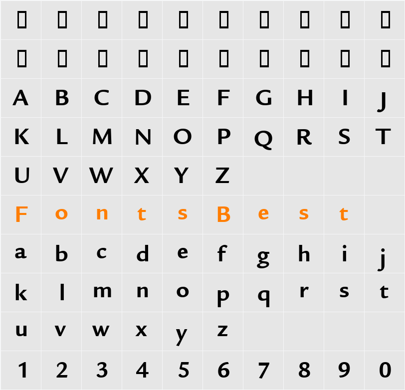 Legacy Sans ITC TT Character Map