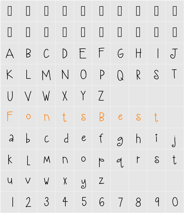 HelloAmazing Character Map