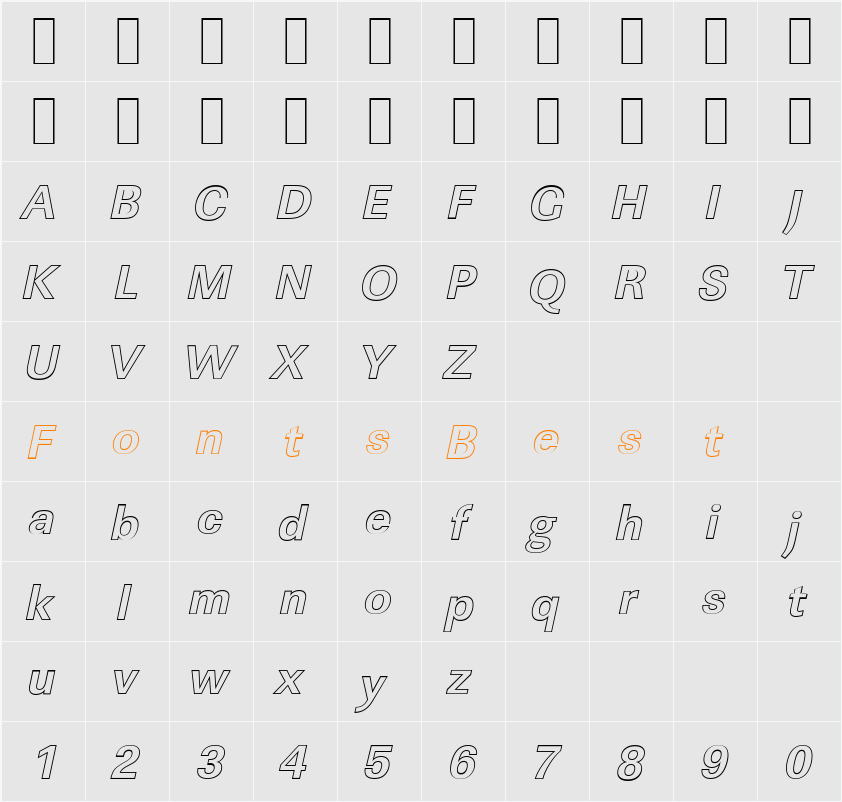 LinearOu Character Map