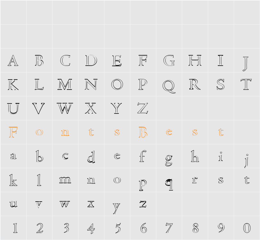 JohnBeckerOutline Character Map
