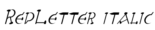 RedLetter italic Font Image