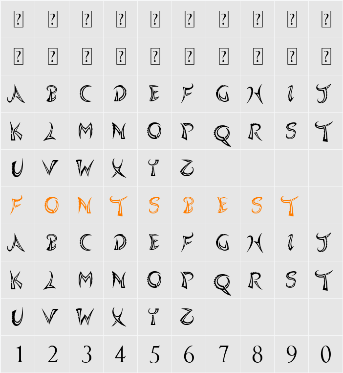 Quasari Character Map
