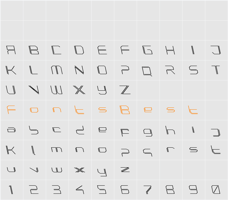 PhutureSqrdOpen Character Map