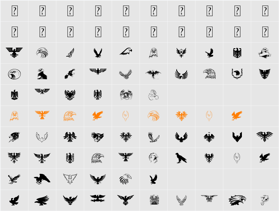 Eagle Character Map