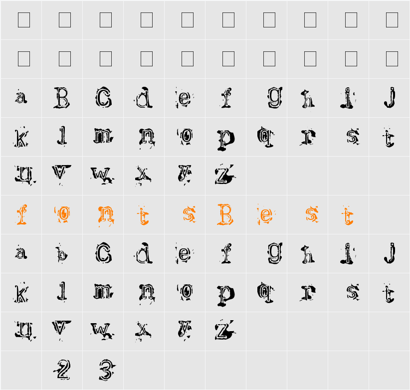 Bracille Character Map