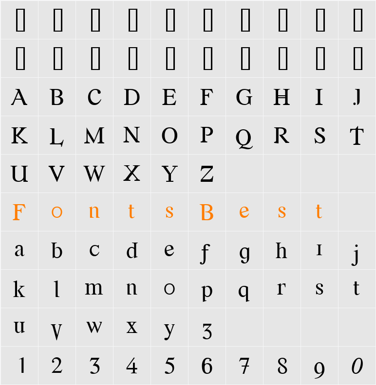 Font Error Character Map