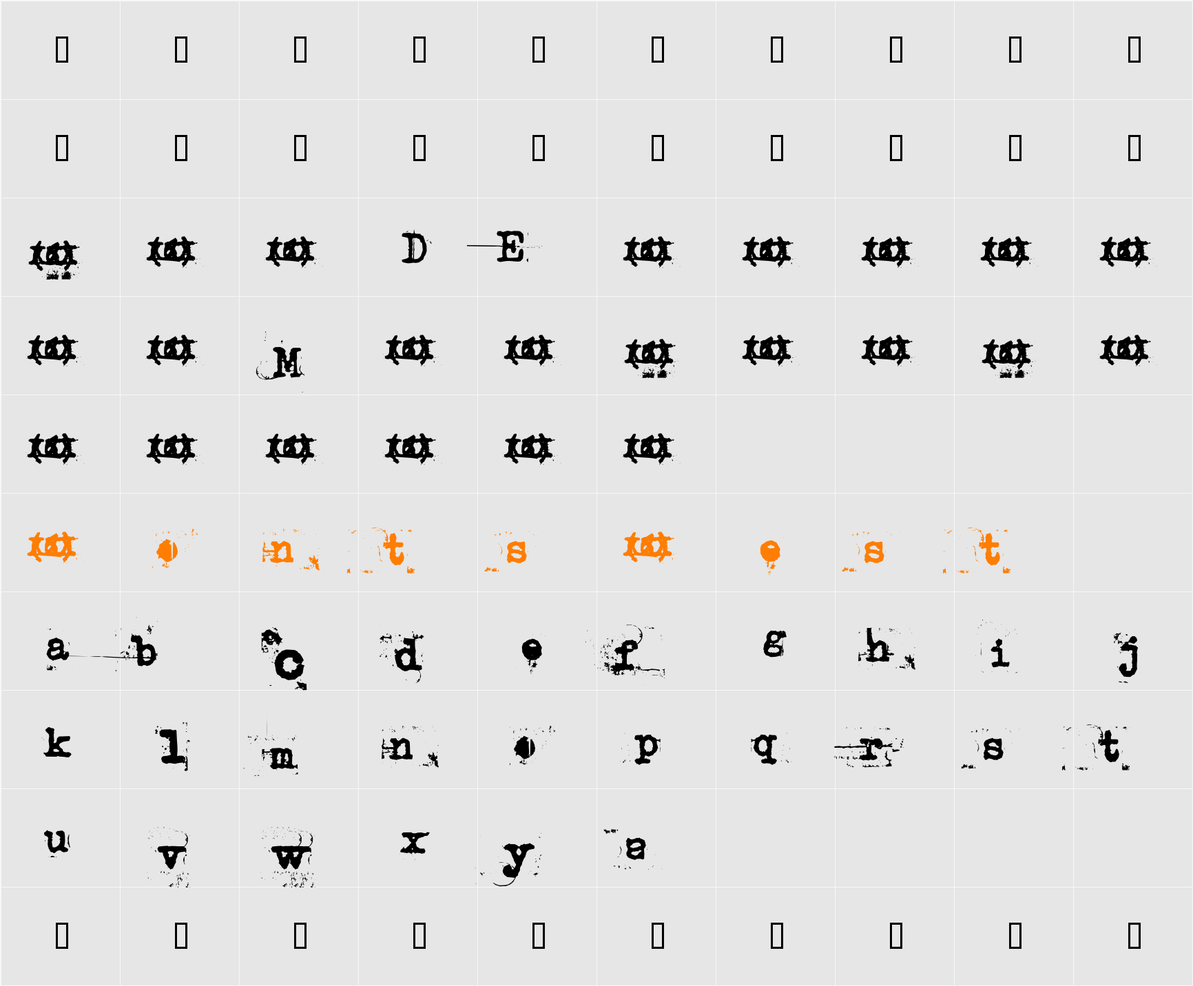 uncletypewriter Character Map