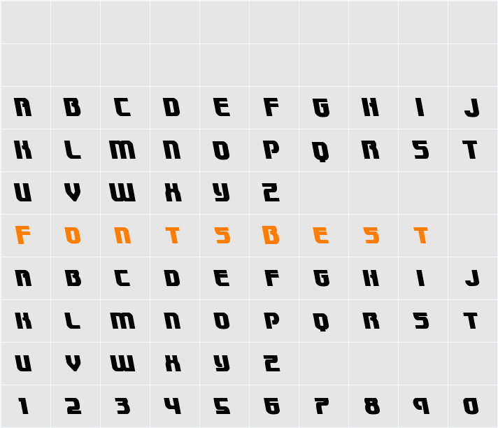 Speedwagon Leftalic Character Map