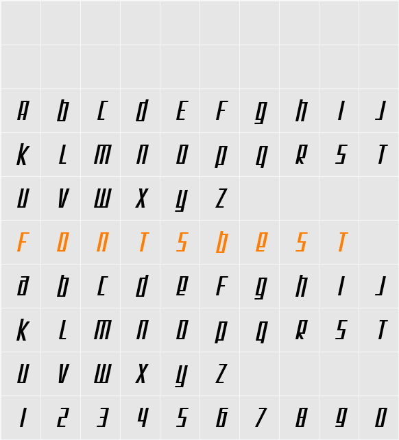 SF Square Root Character Map