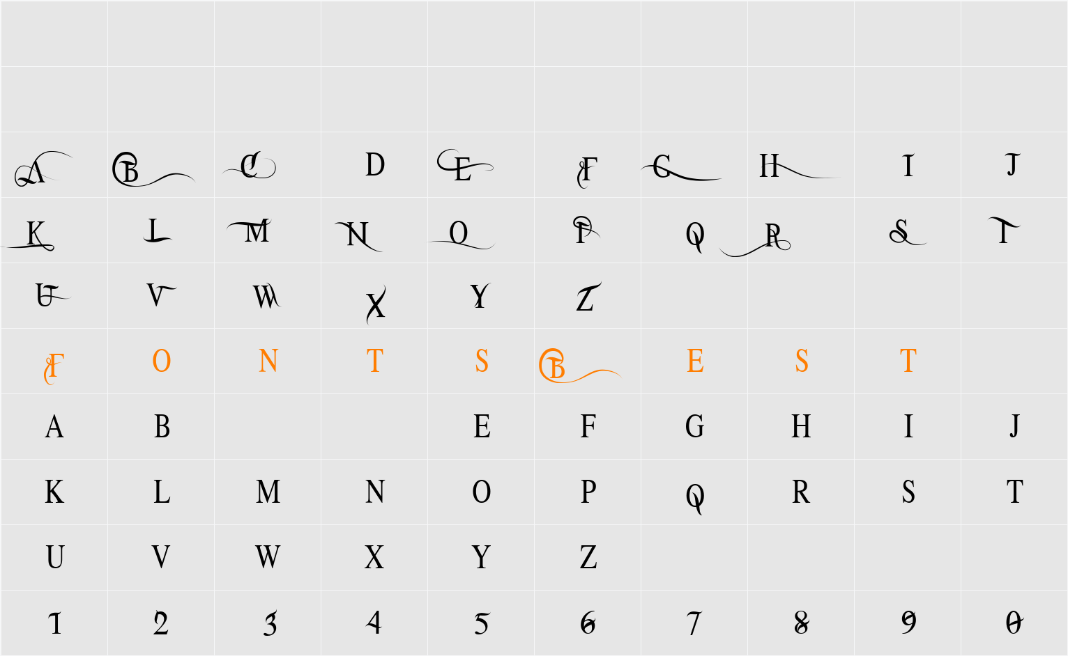 THE ALISTAREN BETA Character Map