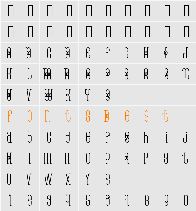 ThaiPedicure Character Map