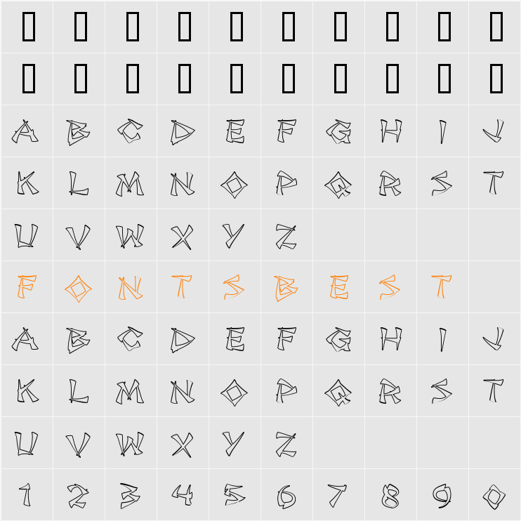 Jade Monkey BTN Outline Character Map