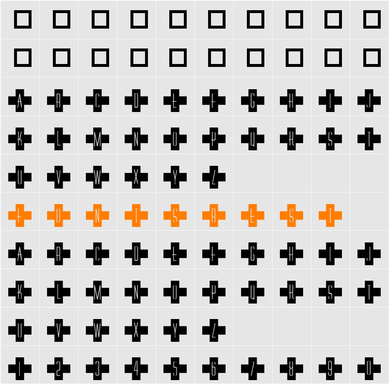 101! Red Cross Character Map