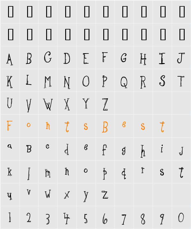 Sketchbook Character Map