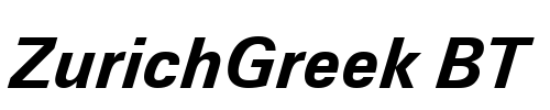ZurichGreek BT Font Image