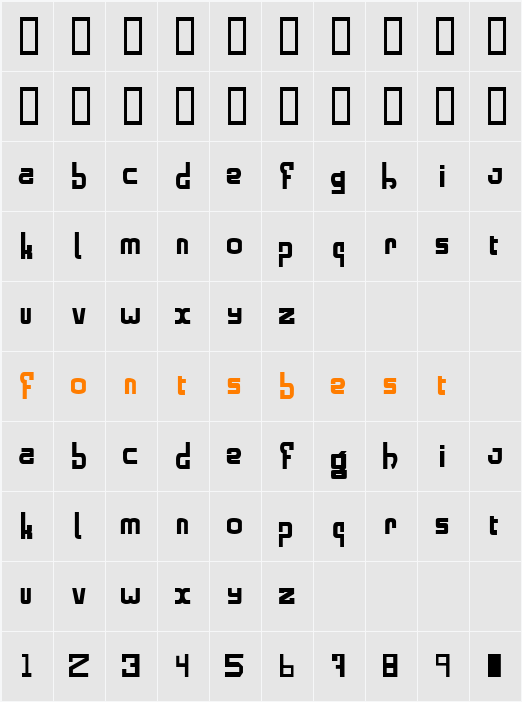alphabold Character Map