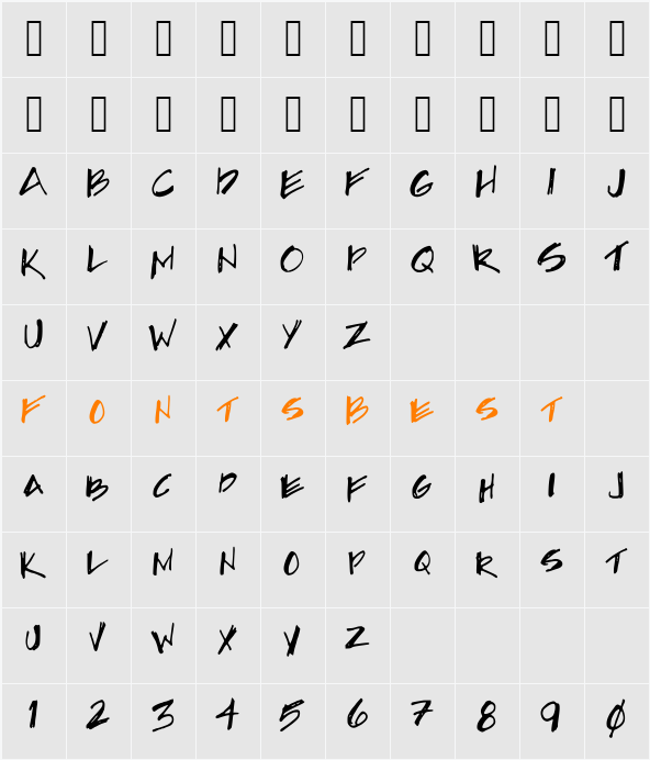 SketchyArch Character Map
