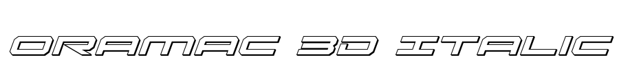 Oramac 3D Italic Font Image