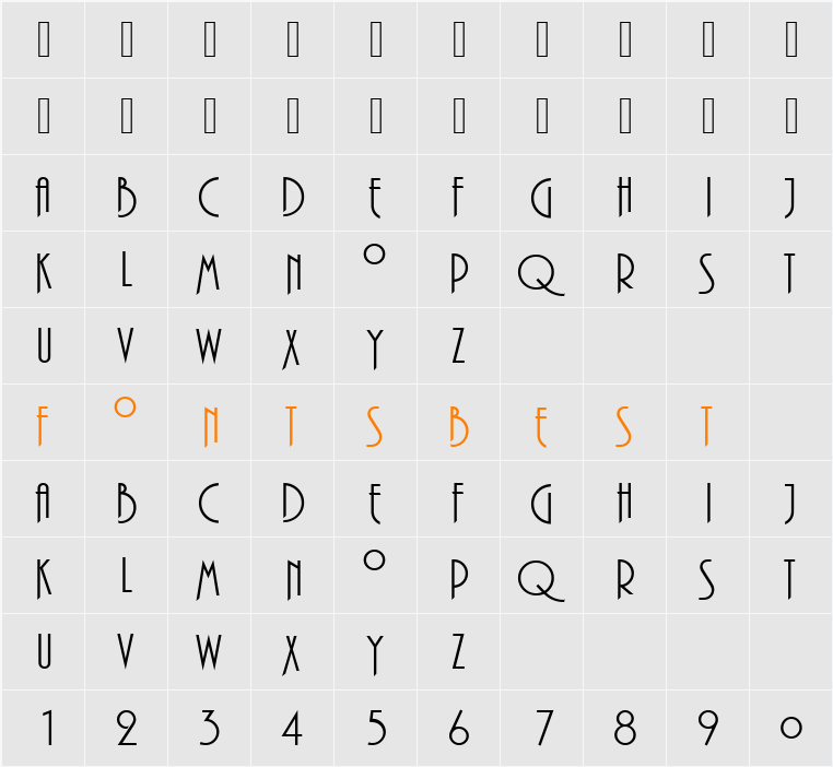 URWPlanaSwaDReg Character Map