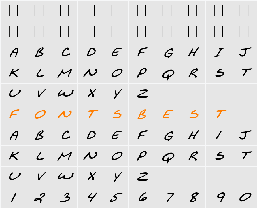 FZ JAZZY 29 ITALIC Character Map