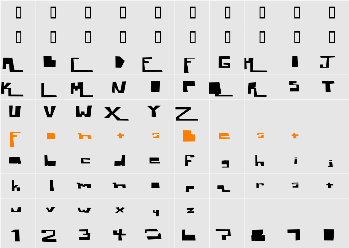 Sassmouth Thick Character Map