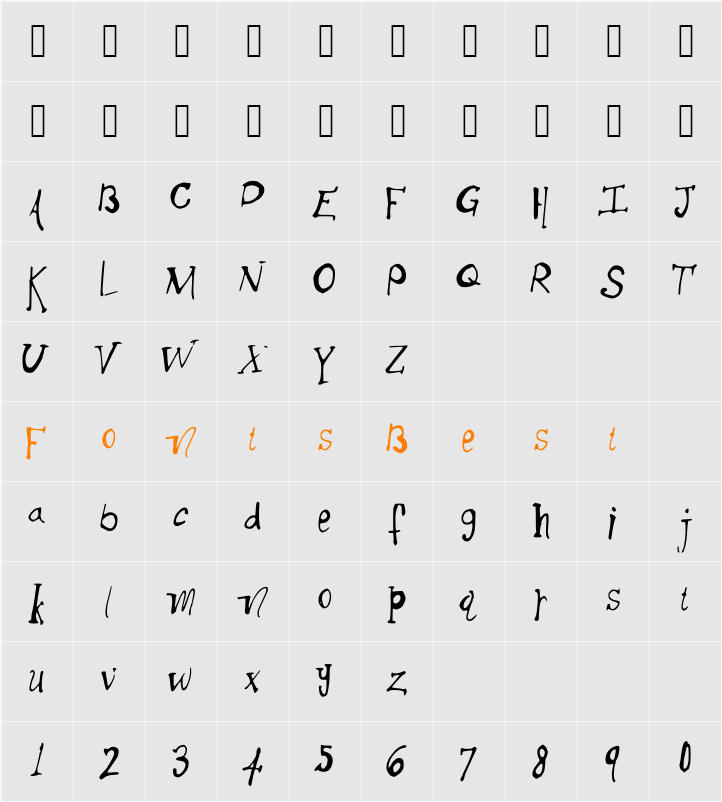 ThickSide Character Map