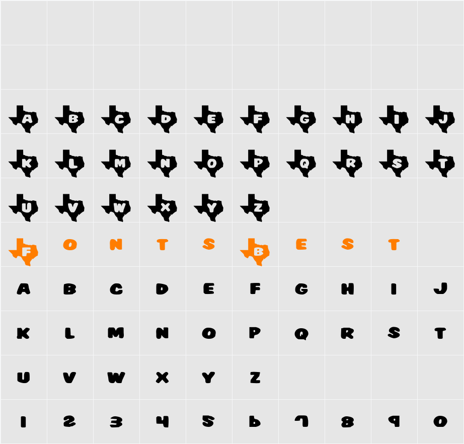 Texas2 Character Map