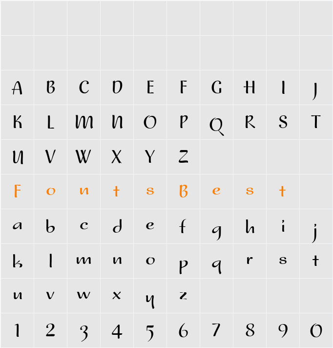 Nora ITC Character Map