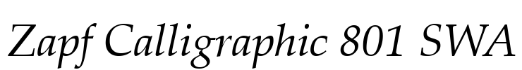 Zapf Calligraphic 801 SWA Font Image
