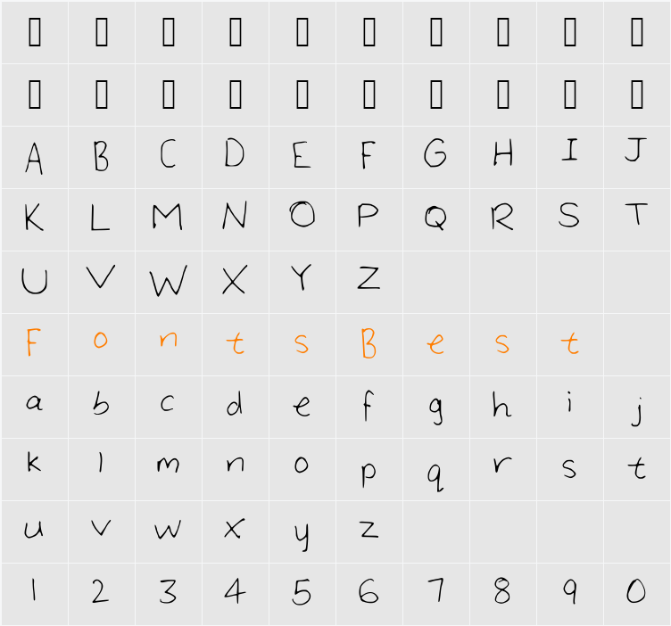 Large_Handwriting Character Map