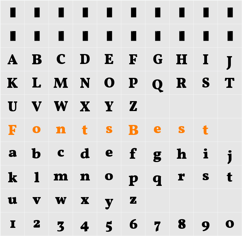 Vollkorn Bold Character Map