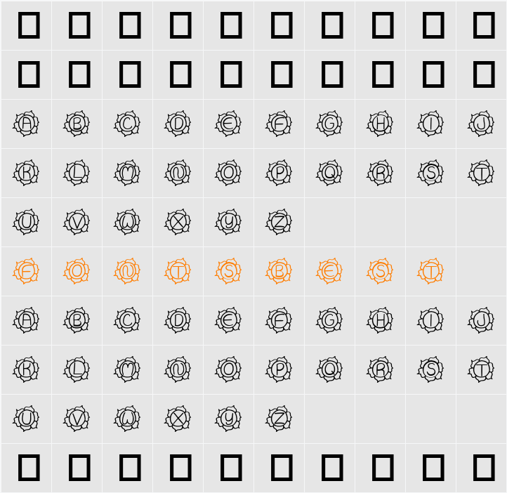 JI Sunflower Character Map