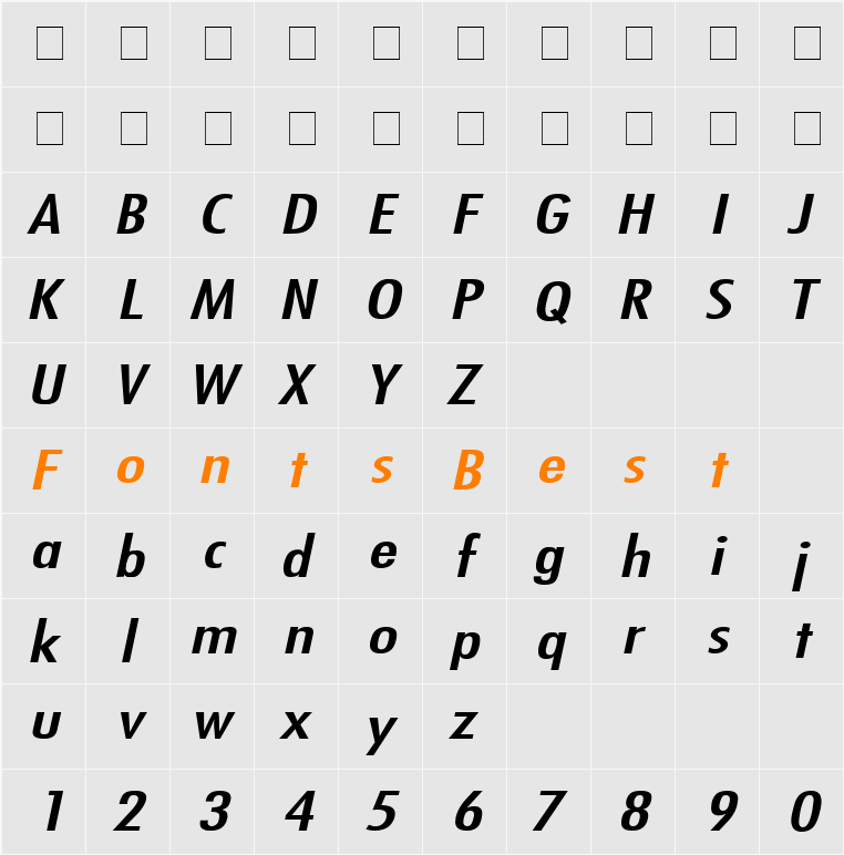 Fuji Extended Character Map
