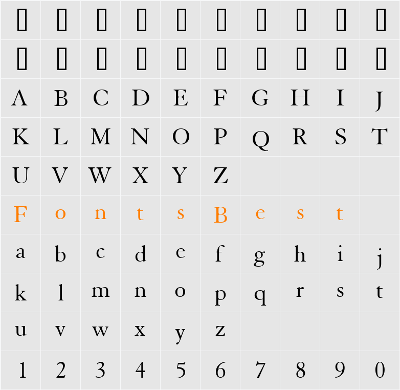 00270 Character Map