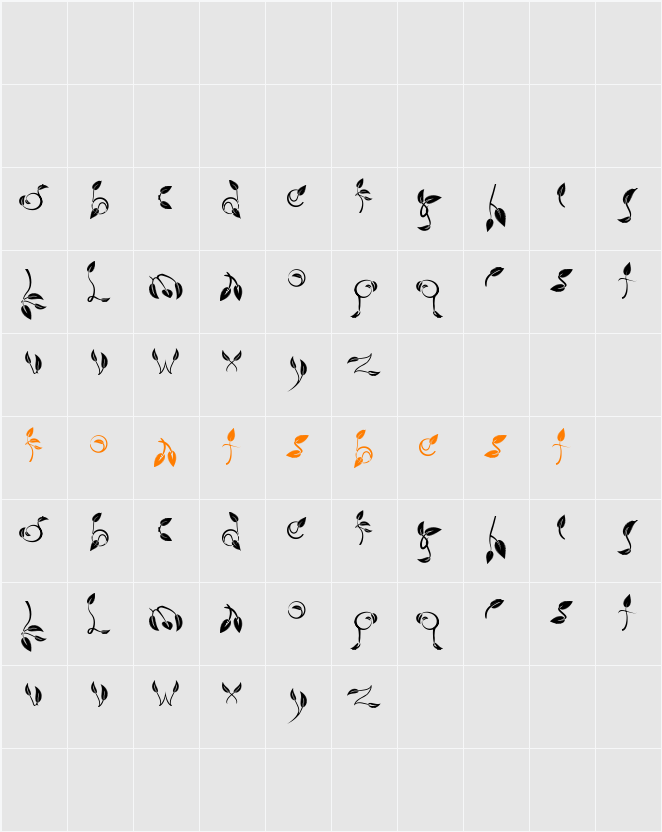 dedaun Character Map