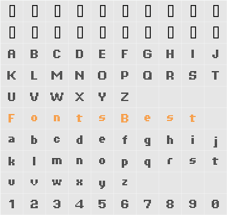 Tiquet Character Map