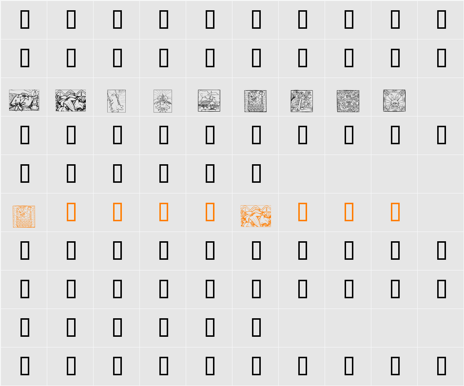 KR Easter Squares Character Map