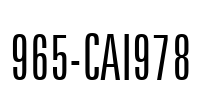 965-CAI978 Font Image