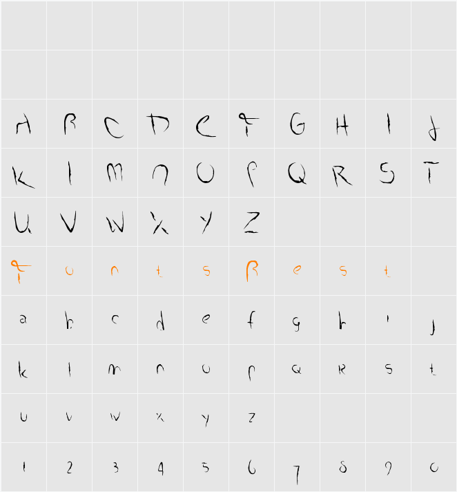 Smudged Alphabet Character Map