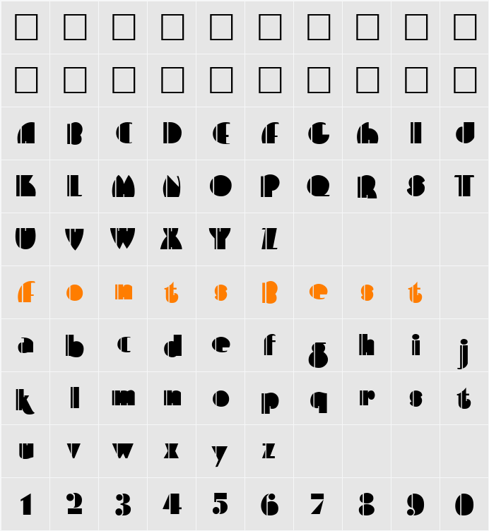 936-CAI978 Character Map