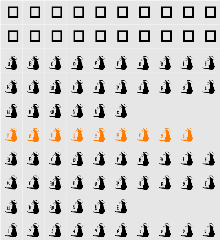 pf_xmas_cat Character Map